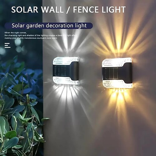 

Solar Up and Down Wall Lights Outdoor Waterproof LED Step Light Solar Fence Lights for Outdoor Yard Garden Lawn Patio Courtyard Fences Driveway Pathway Decoration 1pc
