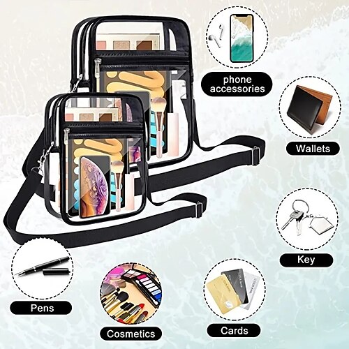 Durchsichtige Umhängetasche, vom Stadion zugelassene durchsichtige Tasche für Konzerte, Sportveranstaltungen, PVC-Tasche für Damen und Herren
Durchsichtige Umhängetasche, vom Stadion zugelassene durchsichtige Tasche für Konzerte, Sportveranstaltungen, PVC-Tasche für Damen und Herren
