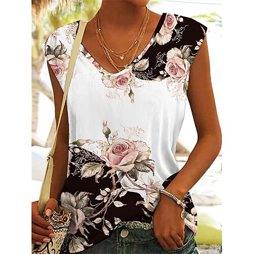 Mulheres Malha Íntima Branco Floral Imprimir Sem Manga Feriado Básico Decote V Padrão Tema Flores S
Mulheres Malha Íntima Branco Floral Imprimir Sem Manga Feriado Básico Decote V Padrão Tema Flores S