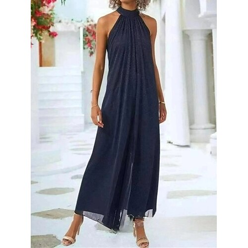 Damen Jumpsuit Pailletten Feste Farbe Neckholder Elegant Ausgefallene Party Strasse Regular Fit Ärmellos Marineblau S M L XL Sommer
Damen Jumpsuit Pailletten Feste Farbe Neckholder Elegant Ausgefallene Party Strasse Regular Fit Ärmellos Marineblau S M L XL Sommer
