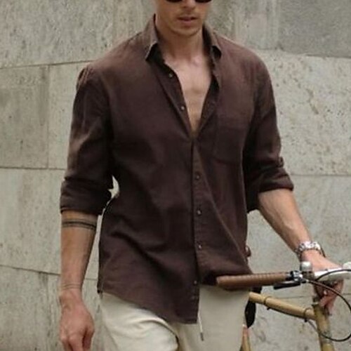 Hombre Camisa camisa de lino Camisa casual Camisa de verano Camisa de playa Marrón Manga Larga Plano Diseño Primavera verano Casual Diario Ropa
Hombre Camisa camisa de lino Camisa casual Camisa de verano Camisa de playa Marrón Manga Larga Plano Diseño Primavera verano Casual Diario Ropa