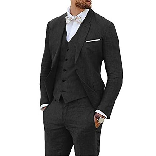 Azul Claro Preto Branco Masculino Casamento ternos de linho Conjunto de 3 peças Cor Sólida Moderno Comum 2 Botões 2023
Azul Claro Preto Branco Masculino Casamento ternos de linho Conjunto de 3 peças Cor Sólida Moderno Comum 2 Botões 2023