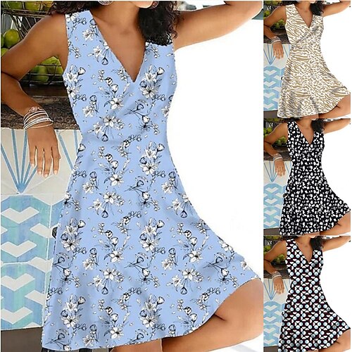 Women's Casual Dress Floral Dress Print Dress Midi Dress Black Purple Beige Sleeveless Floral Print Summer Spring V Neck Fashion Loose Fit 2023 S M L XL XXL 3XL 4XL 5XL
Women's Casual Dress Floral Dress Print Dress Midi Dress Black Purple Beige Sleeveless Floral Print Summer Spring V Neck Fashion Loose Fit 2023 S M L XL XXL 3XL 4XL 5XL