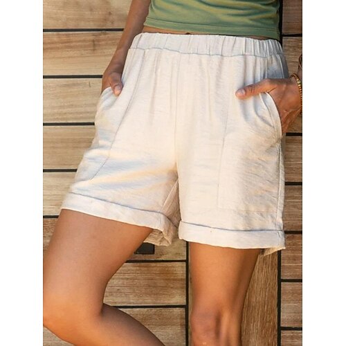 Women's Shorts Faux Linen White Casual Casual Daily Side Pockets Short Comfort Plain S M L XL 2XL
Women's Shorts Faux Linen White Casual Casual Daily Side Pockets Short Comfort Plain S M L XL 2XL