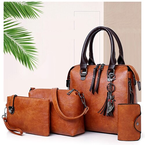 Damen Stoffbeutel Taschen-Set Boston-Tasche PU-Leder Einkauf Täglich Reißverschluss Einstellbar Hohe Kapazität Wasserdicht Feste Farbe Schwarz Rosa Rot
Damen Stoffbeutel Taschen-Set Boston-Tasche PU-Leder Einkauf Täglich Reißverschluss Einstellbar Hohe Kapazität Wasserdicht Feste Farbe Schwarz Rosa Rot