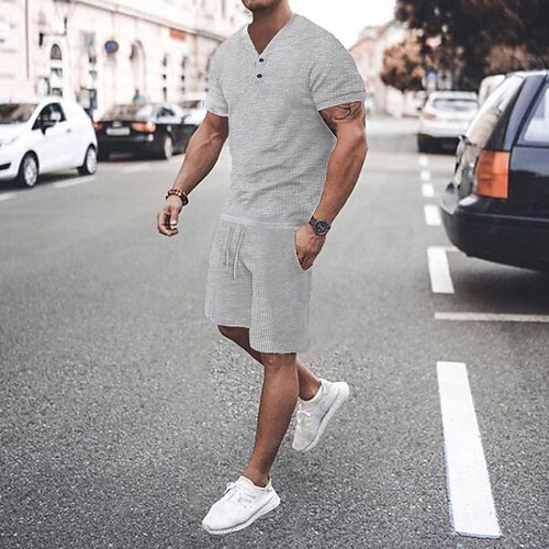 Homme Costumes T-shirt Survêtement Chemise de tennis Ensemble short et t-shirt Plein Col V Usage quotidien Vacances Manches courtes 2 Pièces Vêtement Tenue Mode Sport Décontractées
Homme Costumes T-shirt Survêtement Chemise de tennis Ensemble short et t-shirt Plein Col V Usage quotidien Vacances Manches courtes 2 Pièces Vêtement Tenue Mode Sport Décontractées