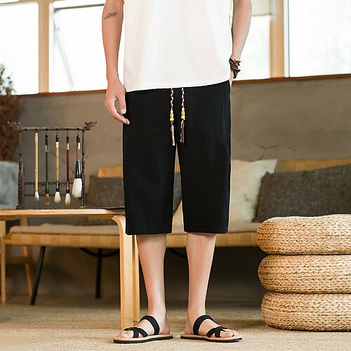 Homens Calção Shorts de verão Calçolas Com Cordão Perna larga Cor Sólida Respirável Comprimento do joelho Casual Diário 100% Algodão Moda Roupa de rua Verde Preto Sem Elasticidade
Homens Calção Shorts de verão Calçolas Com Cordão Perna larga Cor Sólida Respirável Comprimento do joelho Casual Diário 100% Algodão Moda Roupa de rua Verde Preto Sem Elasticidade