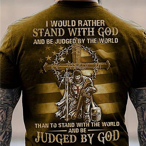 

Cross T-Shirt Mens 3D Shirt For Judged By God | Green Winter | Maroon Tee Christian Shirts Graphic Faith National Flag Crew Neck Clothing Apparel 3D Print Outdoor Daily Short Sleeve