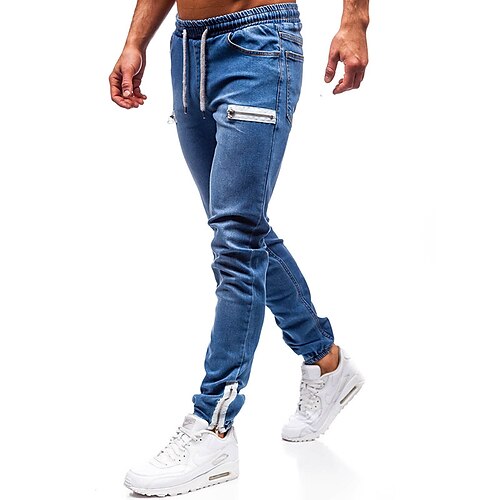 Homme Jeans Pantalon Jogger Pantalon Pantalons en denim Cordon Poche zippée Plein Confort Respirable du quotidien Sortie Jean Mode Décontractées Noir Bleu de minuit
Homme Jeans Pantalon Jogger Pantalon Pantalons en denim Cordon Poche zippée Plein Confort Respirable du quotidien Sortie Jean Mode Décontractées Noir Bleu de minuit