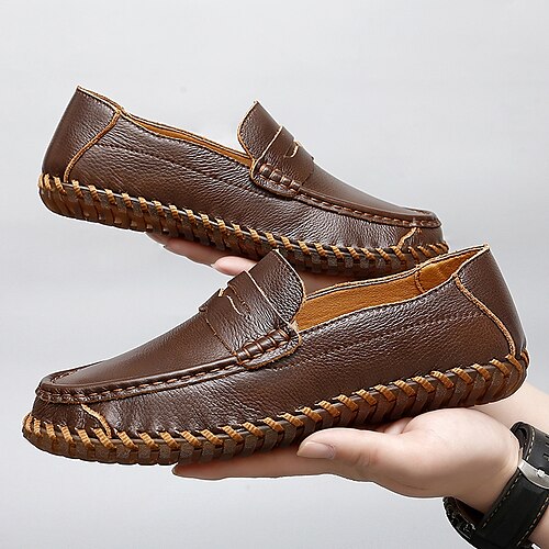 Homme Mocassins et Slip On Mocassins Chaussures de confort Couture à la main Mocassins Penny Entreprise Décontractées du quotidien Bureau et carrière Cyclisme Marche Cuir Nappa Respirable Marron
Homme Mocassins et Slip On Mocassins Chaussures de confort Couture à la main Mocassins Penny Entreprise Décontractées du quotidien Bureau et carrière Cyclisme Marche Cuir Nappa Respirable Marron