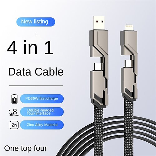 

4 In 1 USB Fast Charging Cable For Samsung Xiaomi Huawei Apple Mobile Phone USB Type C Charger Tablet Charging Cable Accessories