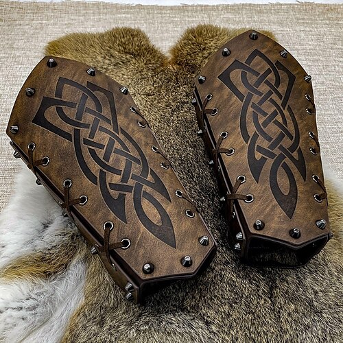 

Punk & Gothic Medieval Renaissance 17th Century Cosplay Costume Masquerade Wristband Arm Guards Bracers Warrior Knight Ritter Viking Celtic Knight Men's Cosplay Costume Halloween Performance Party