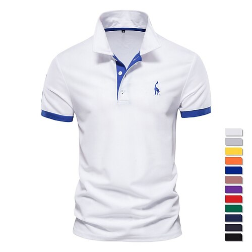 

Homme T-shirt POLO Chemise de golf Polo boutonné Respirable Evacuation de l'humidité Doux Top Standard Couleur unie Eté Le golf Extérieur