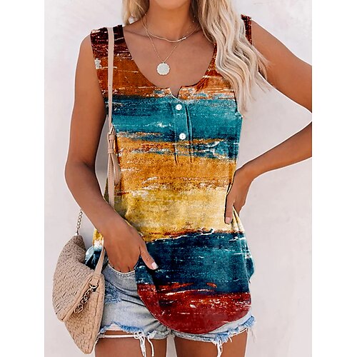 Damen Tank Top Rosa Blau Braun Batik Taste Bedruckt Ärmellos Casual Basic U-Ausschnitt Standard S
Damen Tank Top Rosa Blau Braun Batik Taste Bedruckt Ärmellos Casual Basic U-Ausschnitt Standard S