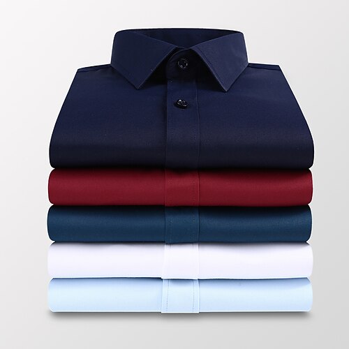 Men's Dress Shirt Light Pink Light Blue Black Long Sleeve Solid / Plain Color Classic Collar All Seasons Business golf shirts Clothing Apparel Buckle
Men's Dress Shirt Light Pink Light Blue Black Long Sleeve Solid / Plain Color Classic Collar All Seasons Business golf shirts Clothing Apparel Buckle