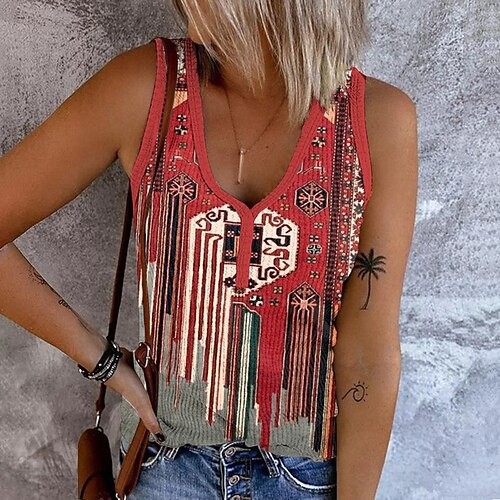 Mujer Camiseta sin mangas Rojo Azul Piscina Morado Graphic Estampado Sin Mangas Casual Básico Escote en Pico Regular S
Mujer Camiseta sin mangas Rojo Azul Piscina Morado Graphic Estampado Sin Mangas Casual Básico Escote en Pico Regular S