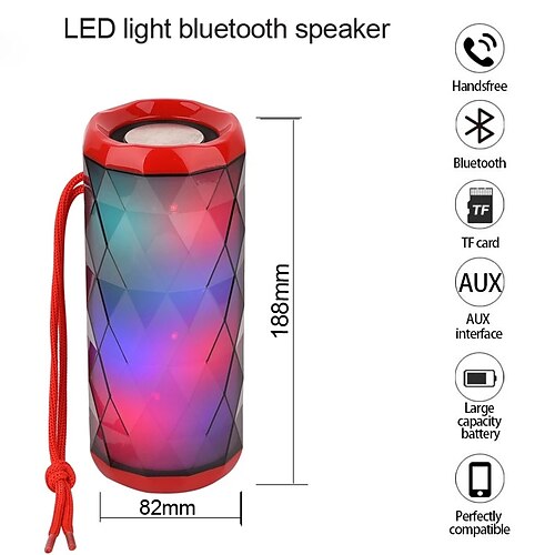 T G 167 kabelloser Bluetooth-Lautsprecher, tragbarer Outdoor-Subwoofer, TG LED-Bluetooth-Lautsprecher, farbenfroher, wasserdichter, kabelloser Lautsprecher mit Geräuschreduzierung
T G 167 kabelloser Bluetooth-Lautsprecher, tragbarer Outdoor-Subwoofer, TG LED-Bluetooth-Lautsprecher, farbenfroher, wasserdichter, kabelloser Lautsprecher mit Geräuschreduzierung