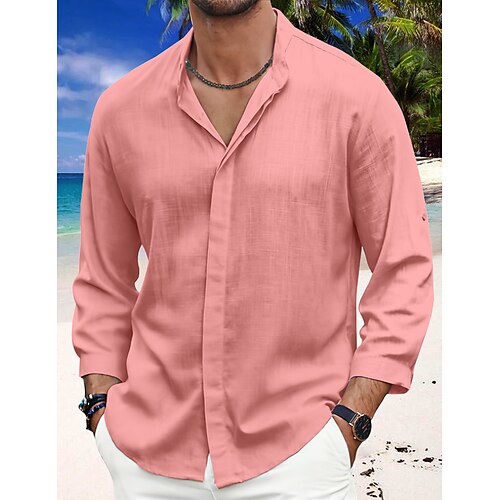 Hombre Camisa camisa de lino Abotonar la camisa Camisa casual Camisa de verano Camisa de playa Negro Blanco Rosa Manga Larga Plano Cuello alto Primavera verano Casual Diario Ropa
Hombre Camisa camisa de lino Abotonar la camisa Camisa casual Camisa de verano Camisa de playa Negro Blanco Rosa Manga Larga Plano Cuello alto Primavera verano Casual Diario Ropa