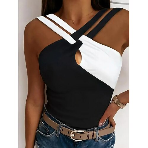 Débardeur Femme Noir Bloc de couleur Patchwork Sans Manches Casual basique Col V Normal Standard S
Débardeur Femme Noir Bloc de couleur Patchwork Sans Manches Casual basique Col V Normal Standard S