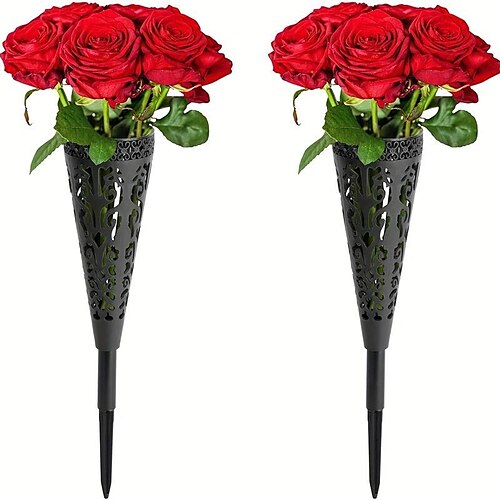 Grabvase, Gedenkblumenvase, Friedhofsgrabkegel-Blumenhalter, Friedhofsvase mit Erdspieß für Grabdekorationen, Grabrasendenkmal
Grabvase, Gedenkblumenvase, Friedhofsgrabkegel-Blumenhalter, Friedhofsvase mit Erdspieß für Grabdekorationen, Grabrasendenkmal