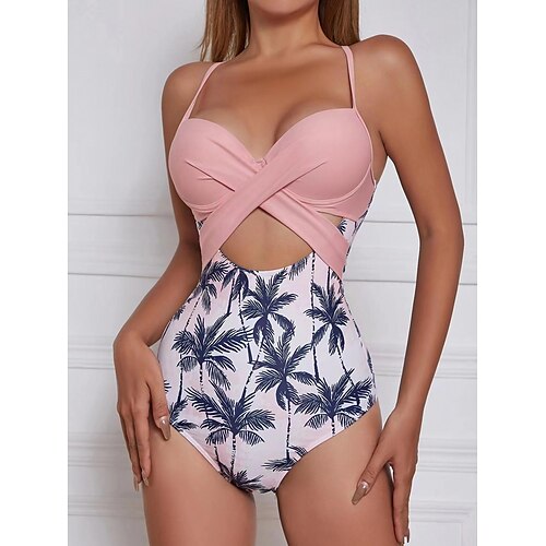Damen Badeanzug Ein Stück Normal Bademode Ausgehöhlt Print Palme Rosa Bodysuit Badeanzüge Sport Strandbekleidung Sommer
Damen Badeanzug Ein Stück Normal Bademode Ausgehöhlt Print Palme Rosa Bodysuit Badeanzüge Sport Strandbekleidung Sommer