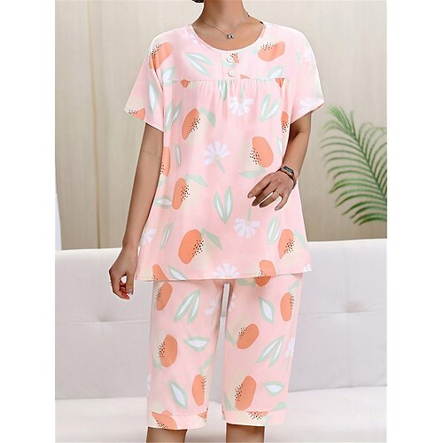 Women's Pajamas Pajama Top and Pant Sets Cartoon Heart Fashion Casual Soft Home Daily Bed Cotton Blend Breathable Crew Neck Short Sleeve T shirt Tee Shorts Elastic Waist Summer Spring Light Pink Pink
Women's Pajamas Pajama Top and Pant Sets Cartoon Heart Fashion Casual Soft Home Daily Bed Cotton Blend Breathable Crew Neck Short Sleeve T shirt Tee Shorts Elastic Waist Summer Spring Light Pink Pink