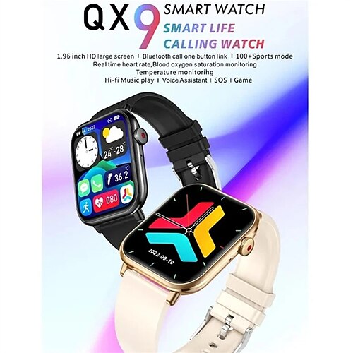 qx9 Smartwatch, Bluetooth, Anruf, Musik, AI-Sprache, 1,96 Zoll, Fitness-Laufuhr, Outdoor-Sport, Fitness-Tracker, Gesundheitsmonitor, wasserdichte Smartwatch, kompatibel mit Android iOS, Männer und
qx9 Smartwatch, Bluetooth, Anruf, Musik, AI-Sprache, 1,96 Zoll, Fitness-Laufuhr, Outdoor-Sport, Fitness-Tracker, Gesundheitsmonitor, wasserdichte Smartwatch, kompatibel mit Android iOS, Männer und