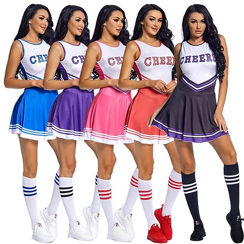 Women's Girls' Cheerleader Dance Dress More Accessories Classic Timeless Colorful Polyester Dress Socks Accessory Set
Women's Girls' Cheerleader Dance Dress More Accessories Classic Timeless Colorful Polyester Dress Socks Accessory Set
