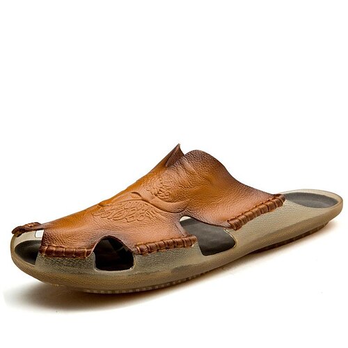 Homme Chaussons Sandales plates Pantoufles d'extérieur Pantoufles de plage Décontractées Plage du quotidien Plage Cuir Respirable Marron 1 Noir Marron clair Eté
Homme Chaussons Sandales plates Pantoufles d'extérieur Pantoufles de plage Décontractées Plage du quotidien Plage Cuir Respirable Marron 1 Noir Marron clair Eté