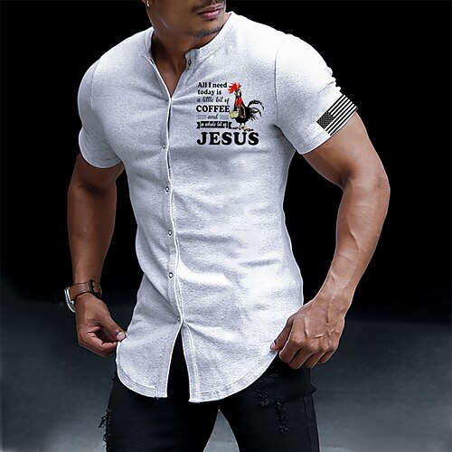 Herren Hemd Buchstabe Grafik-Drucke Jesus Ständer Weiß Blau Khaki Grau Outdoor Strasse Kurzarm Bedruckt Bekleidung Modisch Designer Brautkleider schlicht Komfortabel
Herren Hemd Buchstabe Grafik-Drucke Jesus Ständer Weiß Blau Khaki Grau Outdoor Strasse Kurzarm Bedruckt Bekleidung Modisch Designer Brautkleider schlicht Komfortabel