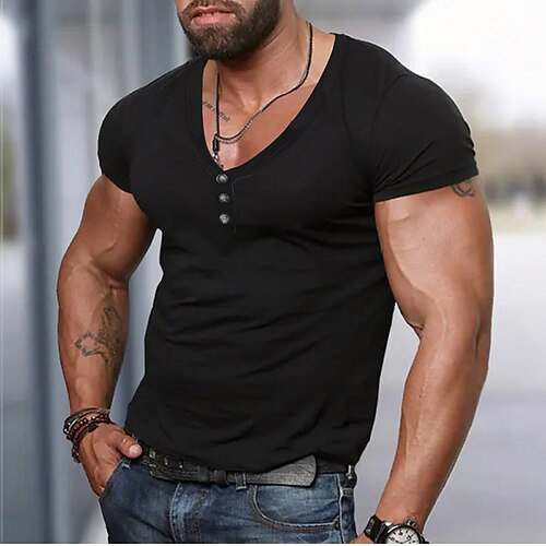 Homme T shirt Tee Chemise Henley Shirt T-shirt Plein Henley Plein Air Vacances Manches courtes Vêtement Tenue Mode Design basique
Homme T shirt Tee Chemise Henley Shirt T-shirt Plein Henley Plein Air Vacances Manches courtes Vêtement Tenue Mode Design basique