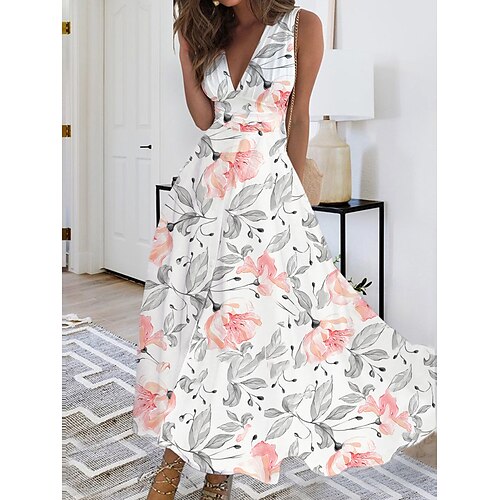 Robe casual Robe Évasée Robe Trapèze Femme robe longue Floral Mode Vêtement de rue Extérieur du quotidien Rendez-vous Imprimer Sans Manches Col V Robe Standard Rose Claire Bleu Violet Eté Printemps S
Robe casual Robe Évasée Robe Trapèze Femme robe longue Floral Mode Vêtement de rue Extérieur du quotidien Rendez-vous Imprimer Sans Manches Col V Robe Standard Rose Claire Bleu Violet Eté Printemps S