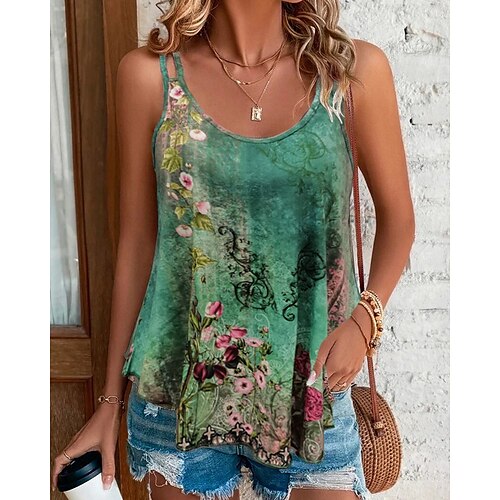 Women's Tank Top Blue Green Leopard Floral Lace Trims Print Sleeveless Casual Basic U Neck Regular Floral S
Women's Tank Top Blue Green Leopard Floral Lace Trims Print Sleeveless Casual Basic U Neck Regular Floral S