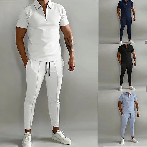 Hombre Conjunto POLO Casual Festivos Diseño Cremallera de un cuarto Manga Corta Moda Básico Plano Cremallera de un cuarto Verano Ajuste regular Negro Blanco Azul Marino Oscuro Azul Beige Conjunto
Hombre Conjunto POLO Casual Festivos Diseño Cremallera de un cuarto Manga Corta Moda Básico Plano Cremallera de un cuarto Verano Ajuste regular Negro Blanco Azul Marino Oscuro Azul Beige Conjunto