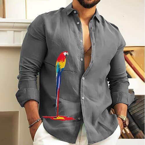 chemise pour homme imprimés graphiques perroquet col montant blanc bleu bleu / blanc blanc gris marron extérieur rue manches longues imprimé vêtements vêtements créateur de mode décontracté
chemise pour homme imprimés graphiques perroquet col montant blanc bleu bleu / blanc blanc gris marron extérieur rue manches longues imprimé vêtements vêtements créateur de mode décontracté