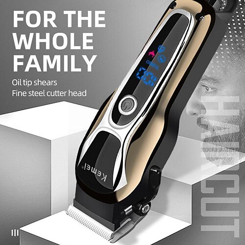 Kemei máquina de cortar cabelo profissional recarregável aparador masculino cortador elétrico máquina de corte de cabelo lcd sem fio aparador de barba
Kemei máquina de cortar cabelo profissional recarregável aparador masculino cortador elétrico máquina de corte de cabelo lcd sem fio aparador de barba