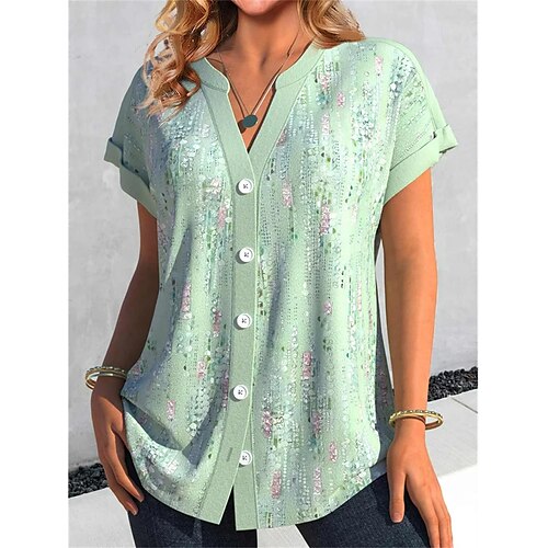 Women's Shirt Blouse Orange Green Graphic Polka Dot Button Print Short Sleeve Casual Basic V Neck Regular S
Women's Shirt Blouse Orange Green Graphic Polka Dot Button Print Short Sleeve Casual Basic V Neck Regular S