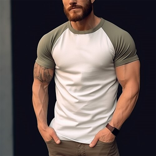 Herren T Shirt T-Shirt Farbblock Raglanärmel Rundhalsausschnitt Strasse Urlaub Kurze Ärmel Patchwork Bekleidung Modisch Basic
Herren T Shirt T-Shirt Farbblock Raglanärmel Rundhalsausschnitt Strasse Urlaub Kurze Ärmel Patchwork Bekleidung Modisch Basic