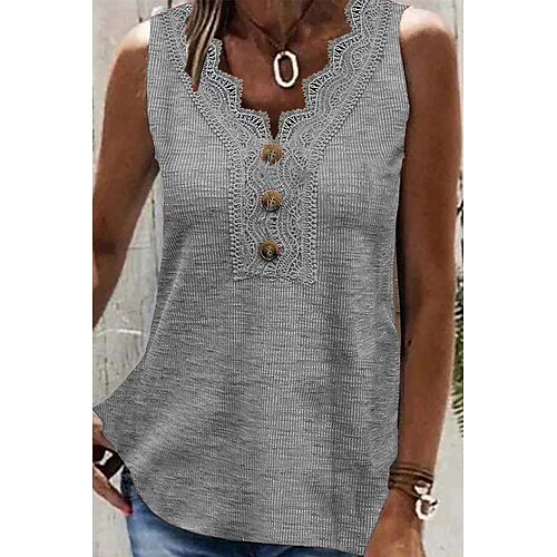 Damen Tank Top Grau Glatt Spitze Taste Ärmellos Casual Basic V Ausschnitt Standard S
Damen Tank Top Grau Glatt Spitze Taste Ärmellos Casual Basic V Ausschnitt Standard S