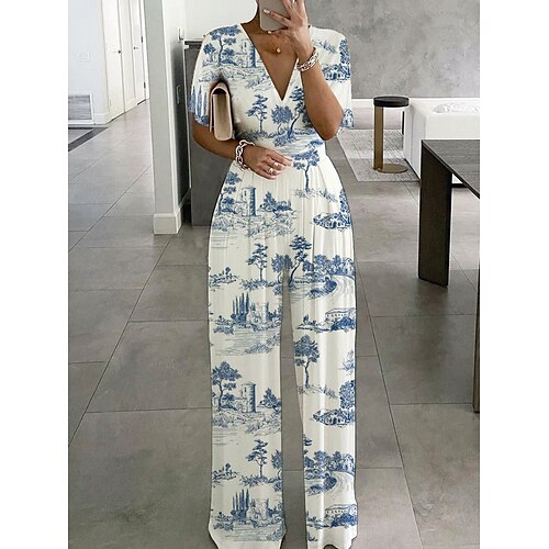 Mujer Mono Estampado Floral Escote en Pico Elegante Negocio Festivos Corte Recto Ajuste regular Manga Corta Camiseta Negro Azul Piscina Verde Trébol S M L Verano
Mujer Mono Estampado Floral Escote en Pico Elegante Negocio Festivos Corte Recto Ajuste regular Manga Corta Camiseta Negro Azul Piscina Verde Trébol S M L Verano