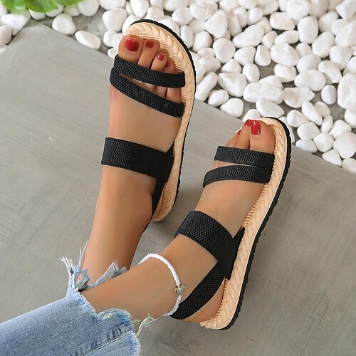 Damen Sandalen Flache Sandalen Plateausandalen Täglich Strand Sommer Flacher Absatz Runde Zehe Brautkleider schlicht Minimalismus PU Gummiband Feste Farbe Schwarz Beige
Damen Sandalen Flache Sandalen Plateausandalen Täglich Strand Sommer Flacher Absatz Runde Zehe Brautkleider schlicht Minimalismus PU Gummiband Feste Farbe Schwarz Beige