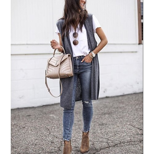 Mujer Cárdigan De Punto Color sólido Básico Casual Sin Mangas Ajuste regular Cárdigans suéter Frente Abierto Primavera Verano Vino Tinto Azul Oscuro Naranja / Noche
Mujer Cárdigan De Punto Color sólido Básico Casual Sin Mangas Ajuste regular Cárdigans suéter Frente Abierto Primavera Verano Vino Tinto Azul Oscuro Naranja / Noche