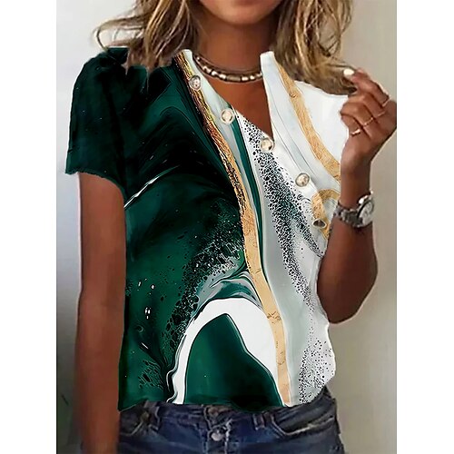 T shirt Tee Chemisier Femme Rose Claire Bleu Vert Graphic Abstrait Bouton Découpé Manche Courte Casual basique Col V Normal Standard S
T shirt Tee Chemisier Femme Rose Claire Bleu Vert Graphic Abstrait Bouton Découpé Manche Courte Casual basique Col V Normal Standard S