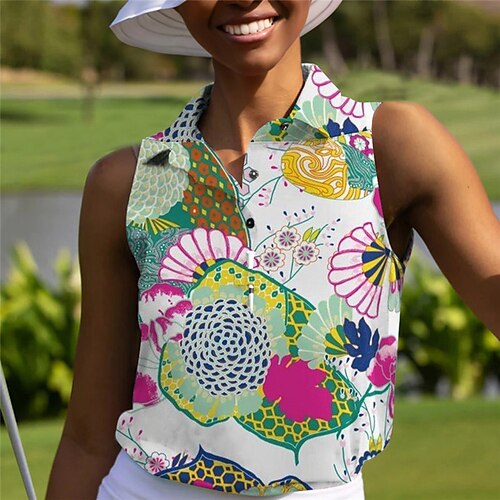 Mujer Camisas de polo ropa de golf Transpirable Secado rápido Ligero Sin Mangas Camiseta Impreso Verano Golf
Mujer Camisas de polo ropa de golf Transpirable Secado rápido Ligero Sin Mangas Camiseta Impreso Verano Golf