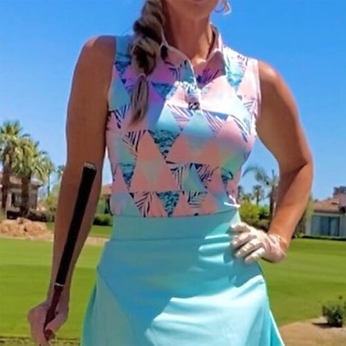 Femme T-shirt POLO Chemise de golf Polo boutonné Respirable Séchage rapide Evacuation de l'humidité Sans Manches Vêtements de golf Top Standard Géométrie Eté Tennis Le golf Pickleball
Femme T-shirt POLO Chemise de golf Polo boutonné Respirable Séchage rapide Evacuation de l'humidité Sans Manches Vêtements de golf Top Standard Géométrie Eté Tennis Le golf Pickleball