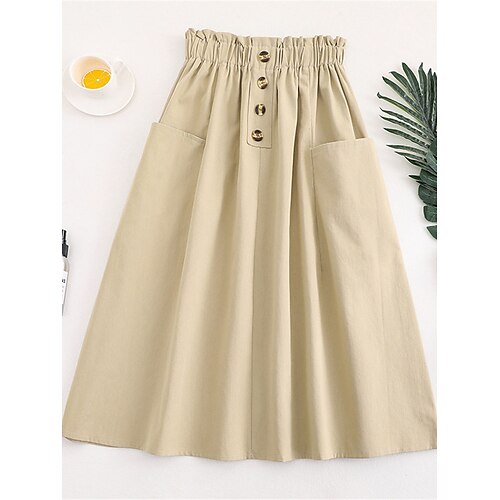 Damen Rock Langer Rock Knielang Baumwolle Hellgelb Schwarz Weiß Gelb Röcke Sommer Rüschen Tasche Modisch Brautkleider schlicht Strasse Täglich Einheitsgröße
Damen Rock Langer Rock Knielang Baumwolle Hellgelb Schwarz Weiß Gelb Röcke Sommer Rüschen Tasche Modisch Brautkleider schlicht Strasse Täglich Einheitsgröße