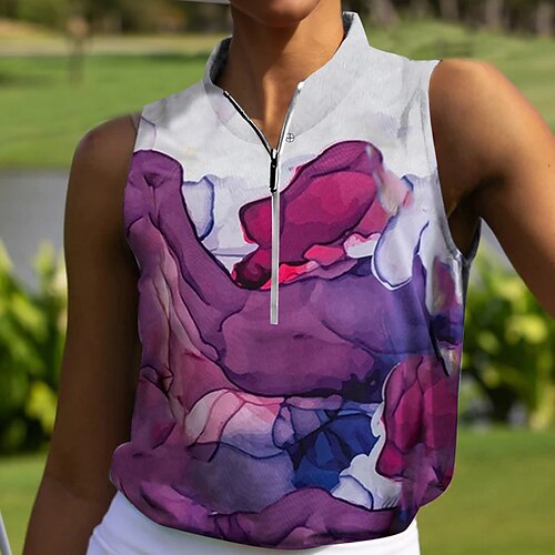 Femme T-shirt POLO Chemise de golf Respirable Séchage rapide Evacuation de l'humidité Sans Manches Vêtements de golf Top Standard Zippé Col Montant Imprimé Eté Tennis Le golf Pickleball
Femme T-shirt POLO Chemise de golf Respirable Séchage rapide Evacuation de l'humidité Sans Manches Vêtements de golf Top Standard Zippé Col Montant Imprimé Eté Tennis Le golf Pickleball