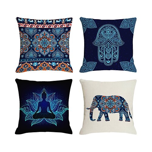 Bohemian Hippie Double Side Pillow Cover 4PC Floral Mandala Soft Decorative Square Cushion Case Pillowcase for Bedroom Livingroom Sofa Couch Chair
Bohemian Hippie Double Side Pillow Cover 4PC Floral Mandala Soft Decorative Square Cushion Case Pillowcase for Bedroom Livingroom Sofa Couch Chair