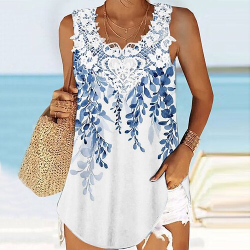Débardeur Femme Vert Claire Rouge Bleu Feuille Dentelle Imprimer Sans Manches Casual Vacances basique Col V Normal Standard Fleur S
Débardeur Femme Vert Claire Rouge Bleu Feuille Dentelle Imprimer Sans Manches Casual Vacances basique Col V Normal Standard Fleur S