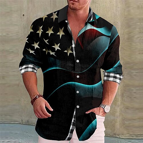 Men's Shirt Linen Shirt Gradient Graphic Prints American Flag Turndown Yellow Red Blue Green Gray Outdoor Street Long Sleeve Print Clothing Apparel Linen Fashion Streetwear Designer Casual
Men's Shirt Linen Shirt Gradient Graphic Prints American Flag Turndown Yellow Red Blue Green Gray Outdoor Street Long Sleeve Print Clothing Apparel Linen Fashion Streetwear Designer Casual